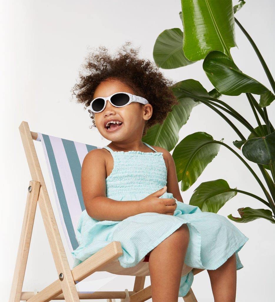 Dooky Baby Banz Blue Star Lunettes de soleil pour bébés (lunettes pour enfants de 0 à 2 ans, protection UV-A & UV-B, protection solaire avec verre incassable, avec bandeau en néoprène), Blue Star