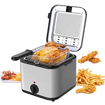 Qunan 2.5L Electric Fryer Household Small 1000W High Power Multiple Function Stainl Steel Fryer Kebab French Fries Hine