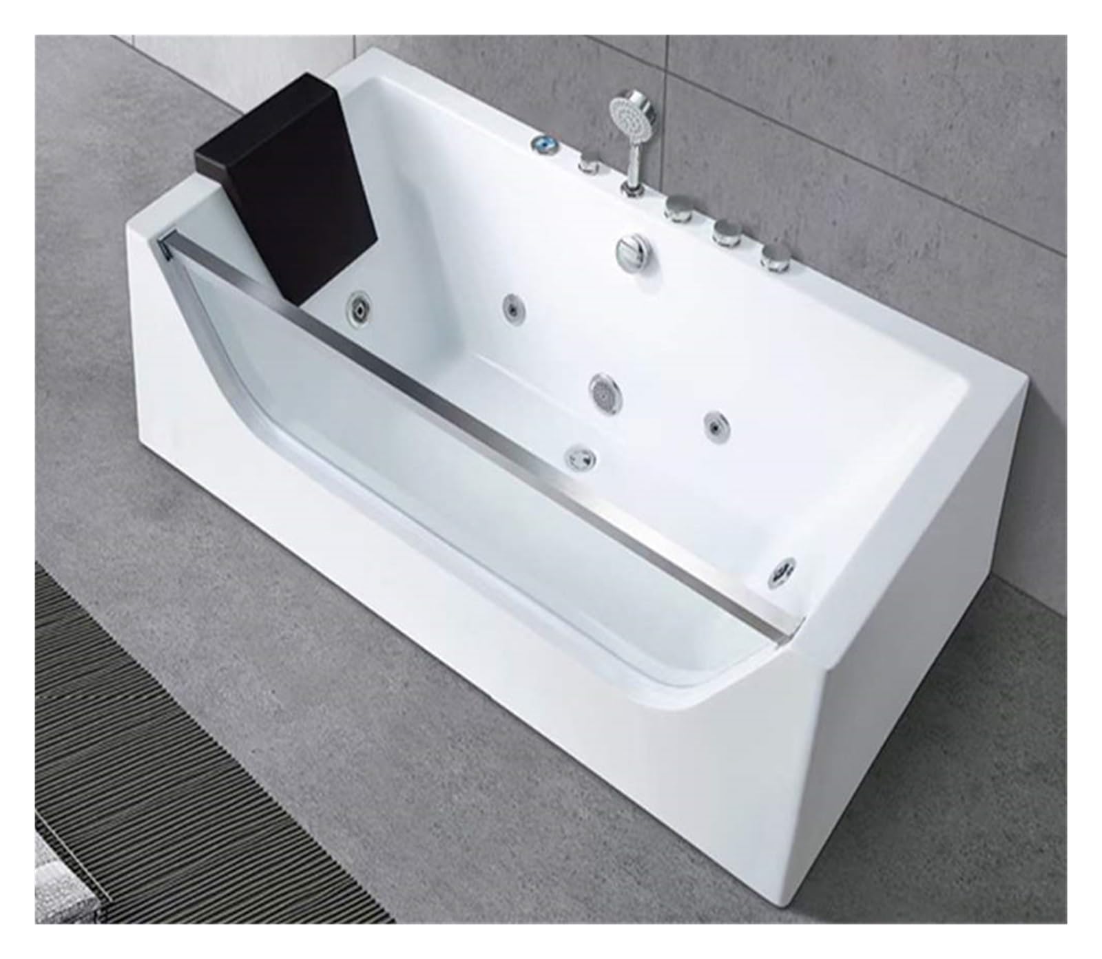 Reposacabezas De Almohada De Bañera Almohada De Masaje para Bañera Impermeable Elástica De Borde Recto para El Cuello(Negro)