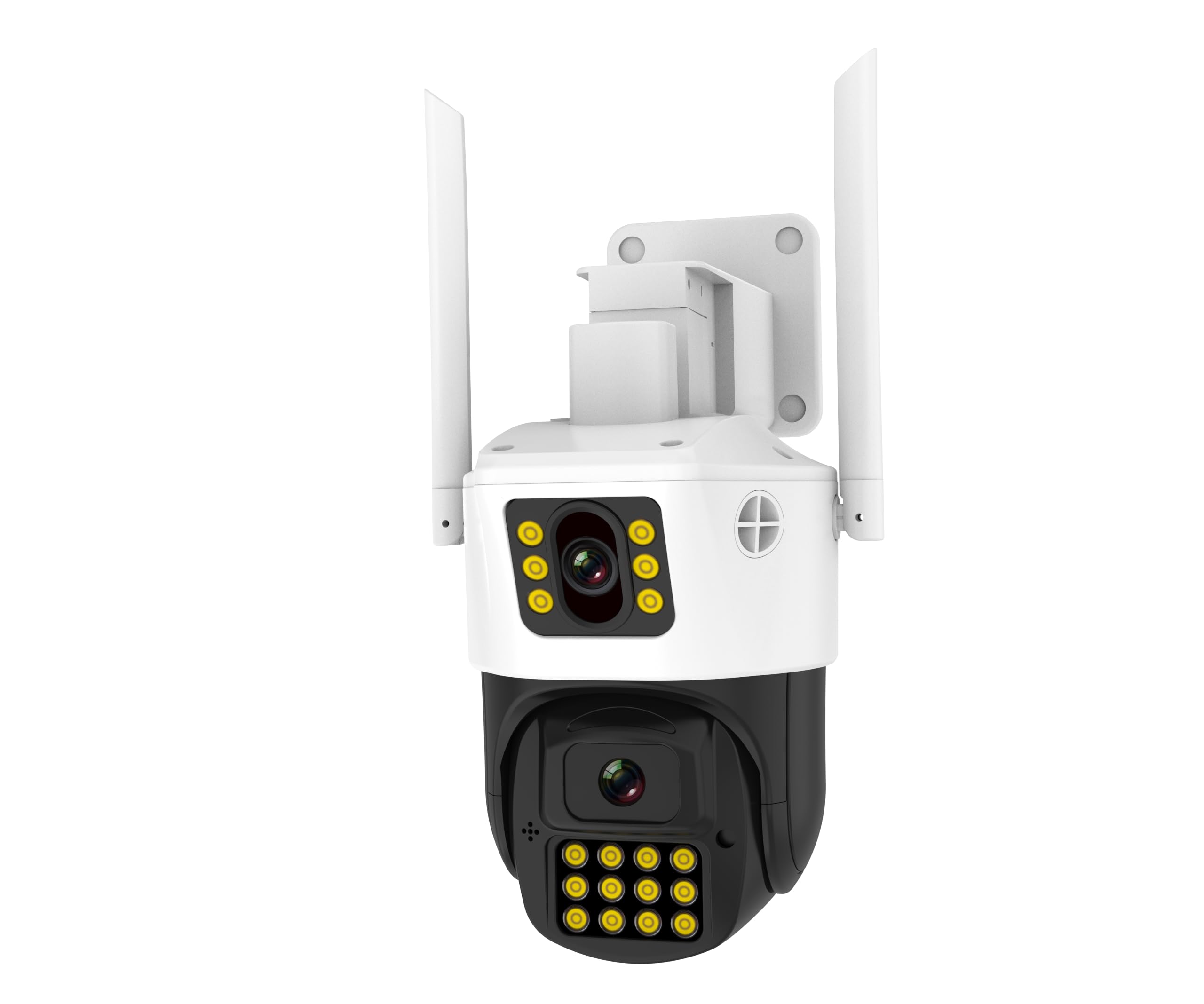 JIESHIAN 3MP Dual Lens Camera for Home Security Outdoor, Camera for Home Security, 360° View Pan/Tilt, 2.4G WiFi Color Night Version, Auto Tracking, 2