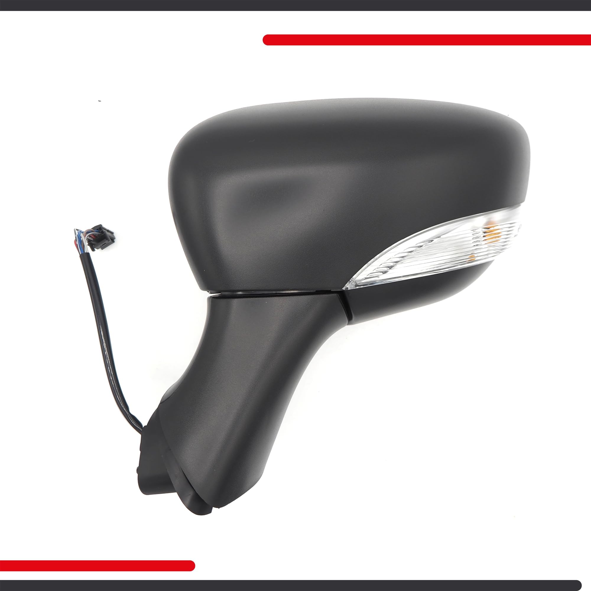 Specchietto Retrovisore Per Renault Clio IV 2012-2018, Termico, Con Freccia, Nero Opaco (Sinistra)