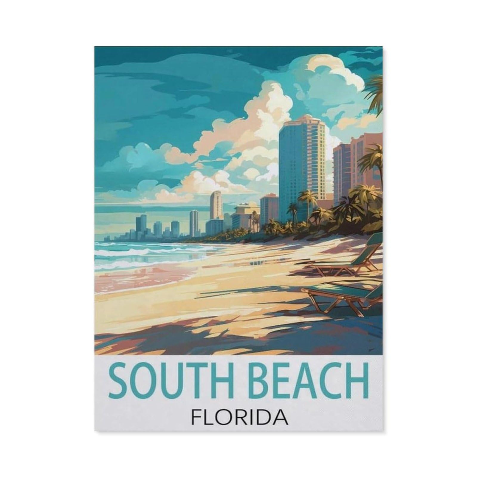 BEAYODKP 5D Diamond Painting Set ，South Beach Florida
