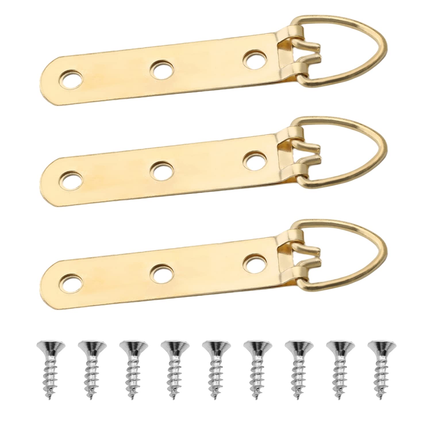 MroMax 40PCS Ring Picture Frame Buckle 3.54" x 0.59"Gold Tone Assortment Kit for Home Decoration Picture Frames Photo Hanging Solutions