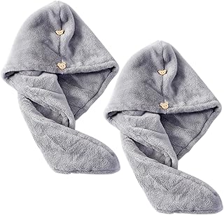 FRCOLOR 2 Peças De Lã Coral Chapéu De Cabelo Seco Toalhas De Microfibra Toalha De Cabelo De Microfibra Envoltório De Cabelo De Microfibra Toalhas De Envoltório De Cabelo Toalha De Secagem