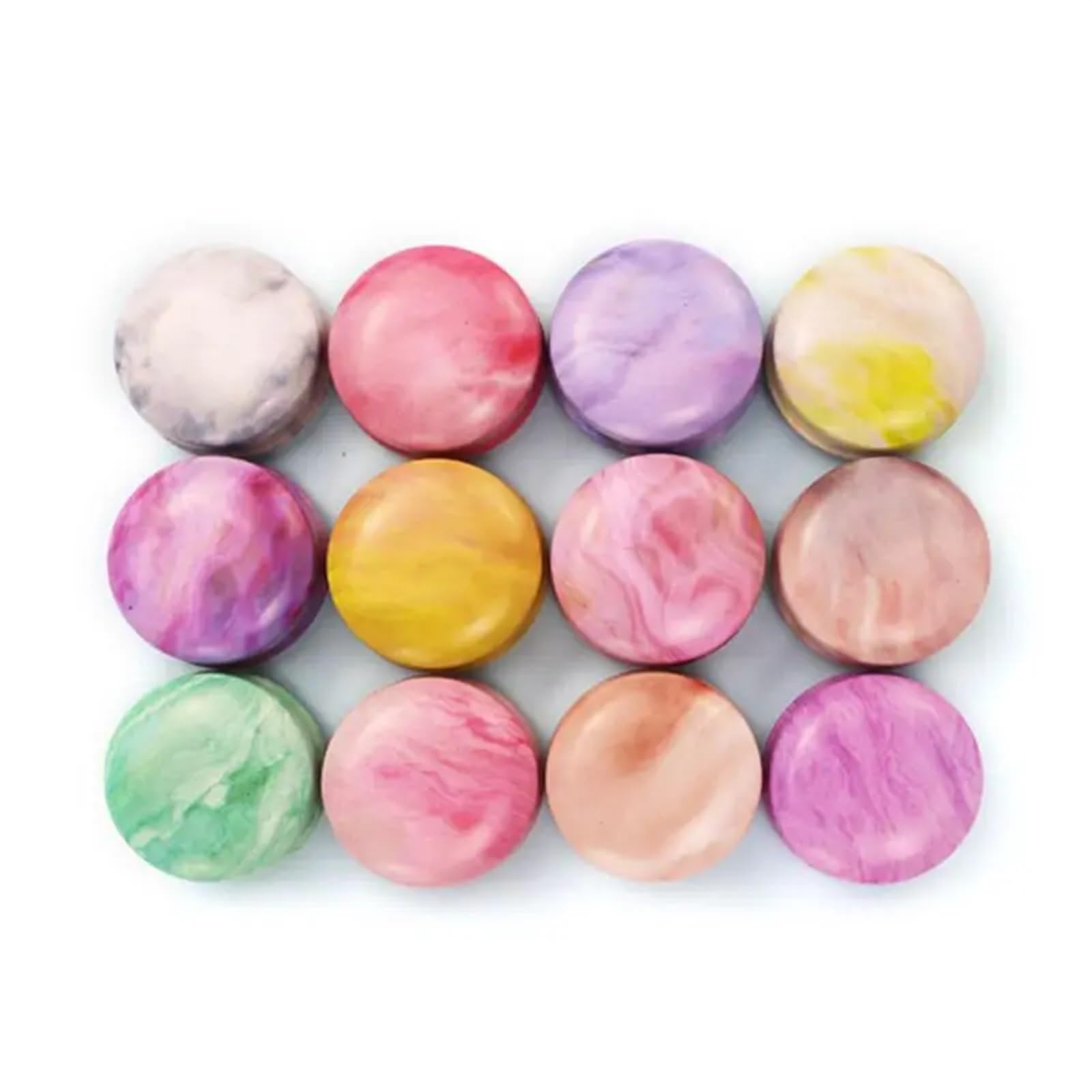 Candle Jars, 12pcs Mini Flower Tin Box Candle Jars DIY Candle Jar Balm Round Empty Lipstick Case(B)