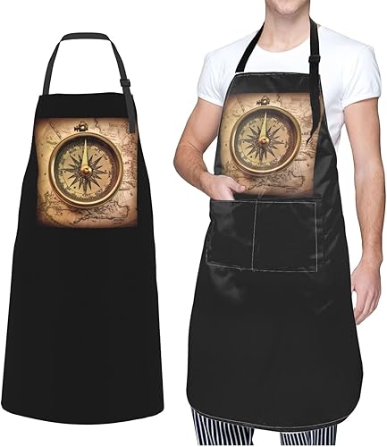 Miniatura 8 de Law of the Compass Navigation Aprons for Women with 2 Pockets, Kitchen Cooking Apron for Men, Water and Oil Resistant, Adjustable Bib Apron Extra