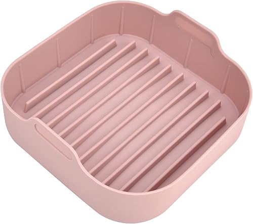 Olla de silicona para freidora de aire, cesta de silicona para freidora de aire, accesorios de repuesto para revestimientos de papel (8.1 x 8.1