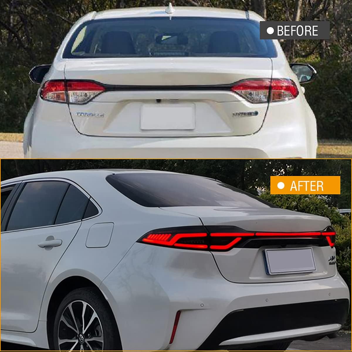 T T-ABC Ultra Mods Tail Lights for Toyota Corolla 2020-2024 Modified Taillights Assembly(SMOKE)