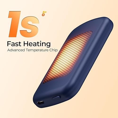 Miniatura 30 de Hotdot Hand Warmers Rechargeable, Heat Levels (104–131°F), Real-Time Temp & Battery Display, Electric Hand Warmers, Fast Heating, Fits in AI-Black