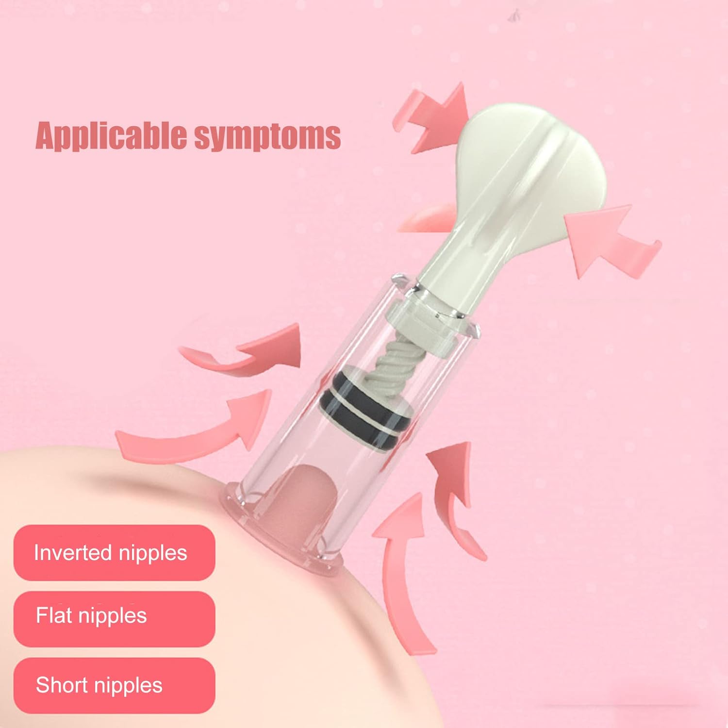 Nipple Inverted Puller Nipple Sucker, Nipple Inverted Nursing Pads Silicone Transparent Nipple Inverted Suckers Breastfeeding Nipple Corrector Nipple Suction Cups Gentle Suction : Health & Household