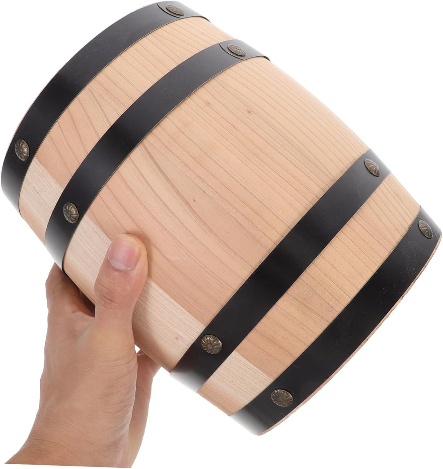 Luxshiny Miniature Wooden Barrel Decor Rustic Oak Wine Barrel Adornment for Home Bar Enhances Ambiance with Natural Aroma for and Gifts