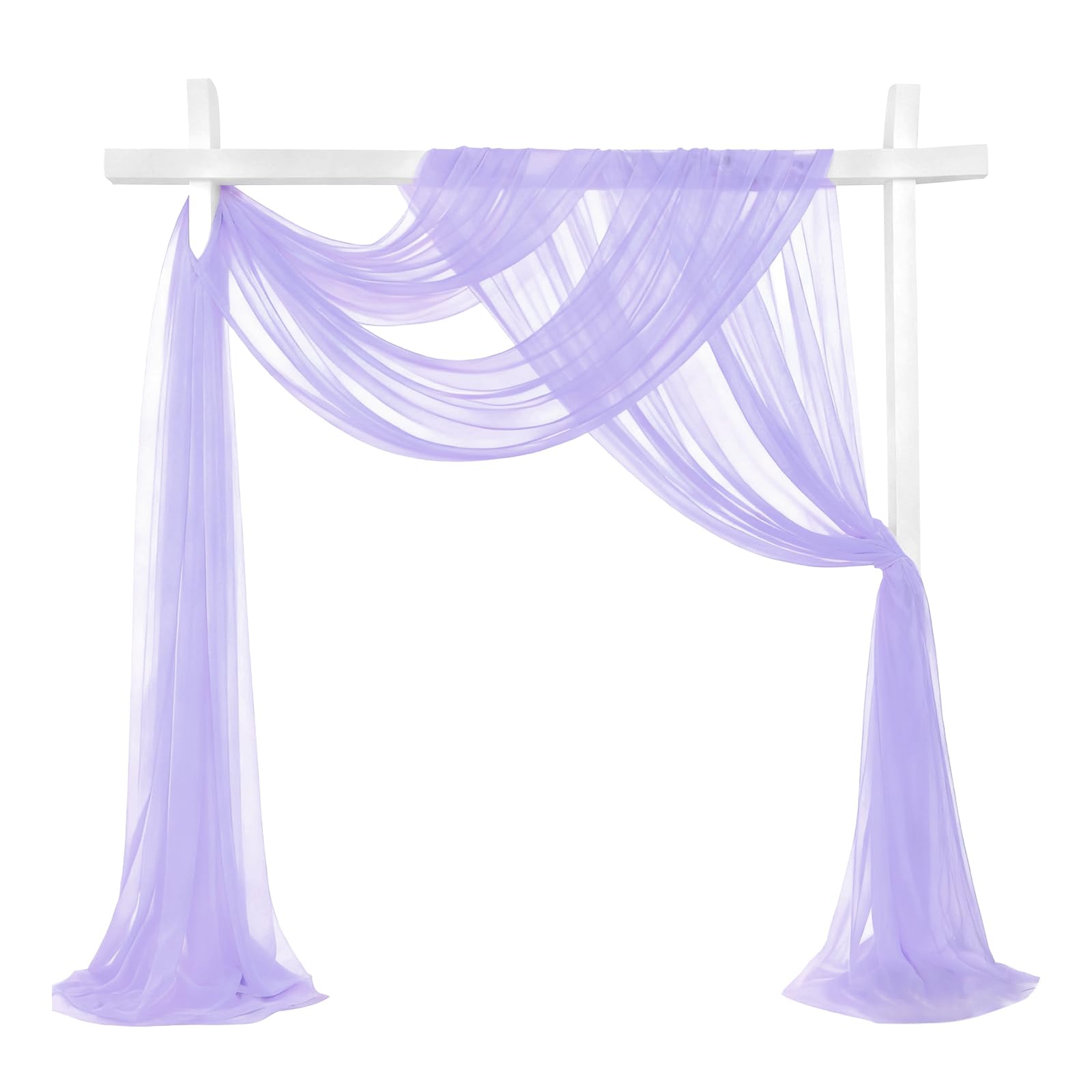 sourcing map Wedding Arch Draping Fabric, 32" x 33Ft Sheer Drapes Chiffon Fabric for Wedding, Birthday Decoration, Ceremony Archway Drapes, Light Purple