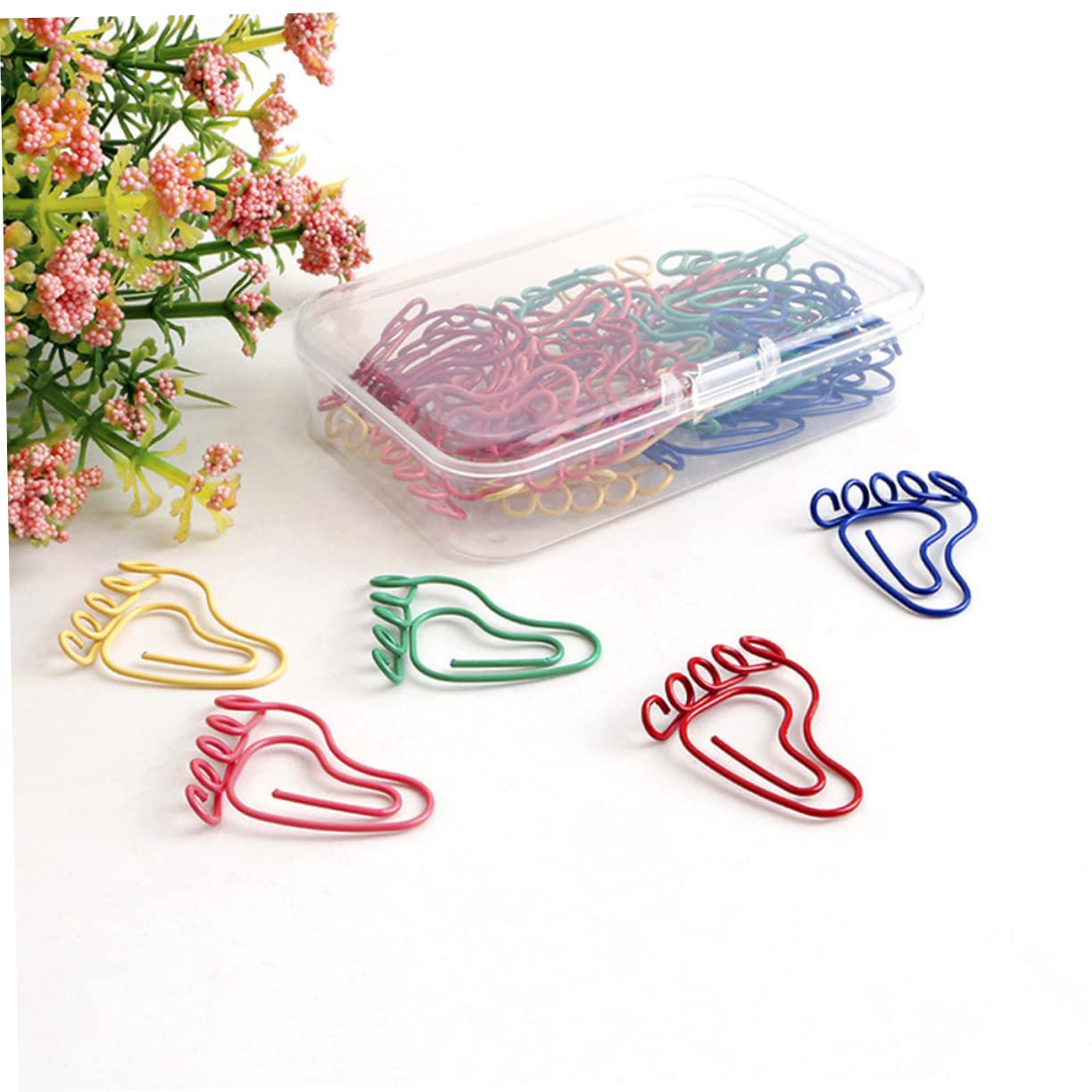 NUOBESTY 150stücke Fußabdruck-förmige Büroklammern Bunte Papierclips Für Dokumentenorganisation Praktische Und Dekorative Clips Für Schule Büro Und Zuhause