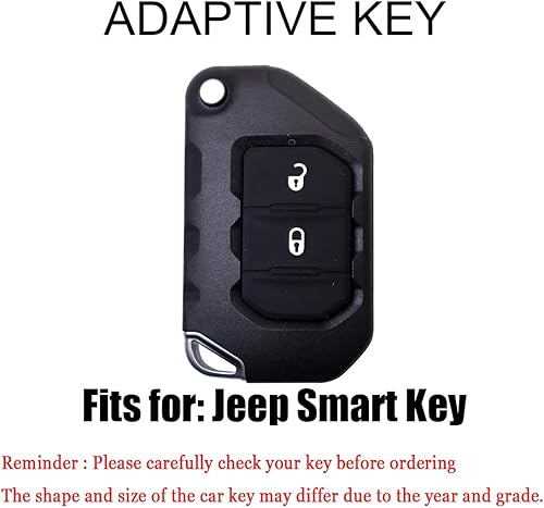 Miniatura 2 de HIBEYO Funda para llavero con llavero para Jeep Wrangler JL JLU Gladiator 4XE 2018-2021, accesorios de TPU suave con 2 botones, Blanco