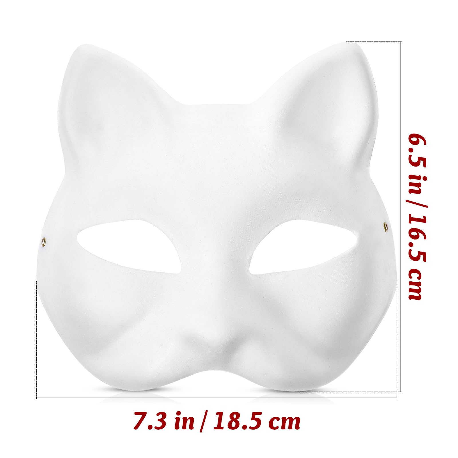 SOLUSTRE 100 Pièces Masques en Papier Blanc pour Loisirs Créatifs, Forme Chat, Diy, Matériau Papier, pour Halloween et Célébrations Festives