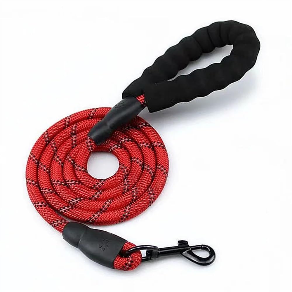 Longe pour chien réfléchissante rouge pour sécuriser vos balades nocturnes