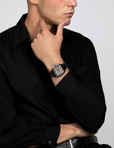 Image of RADO Switzerland True Square Automatic Open Heart Mens Multicolor Dial Analog Watch, Black, Avant Garde