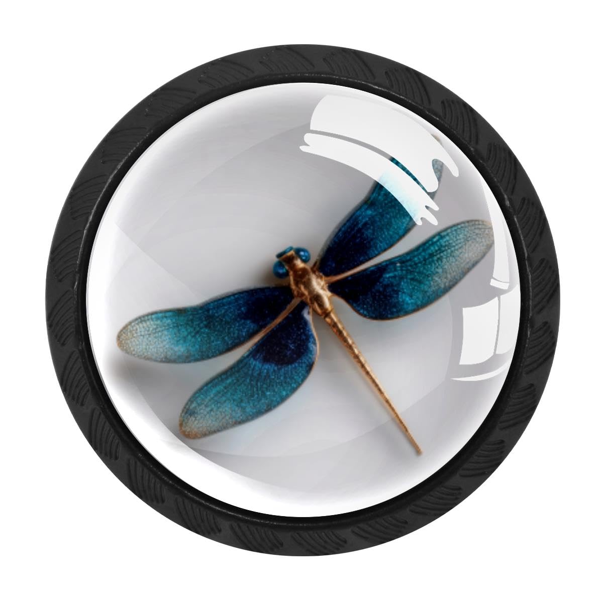 HEOEH 4 PCS Kitchen Cabinet Knobs, Dragonfly Drawer Knobs Dresser Handles
