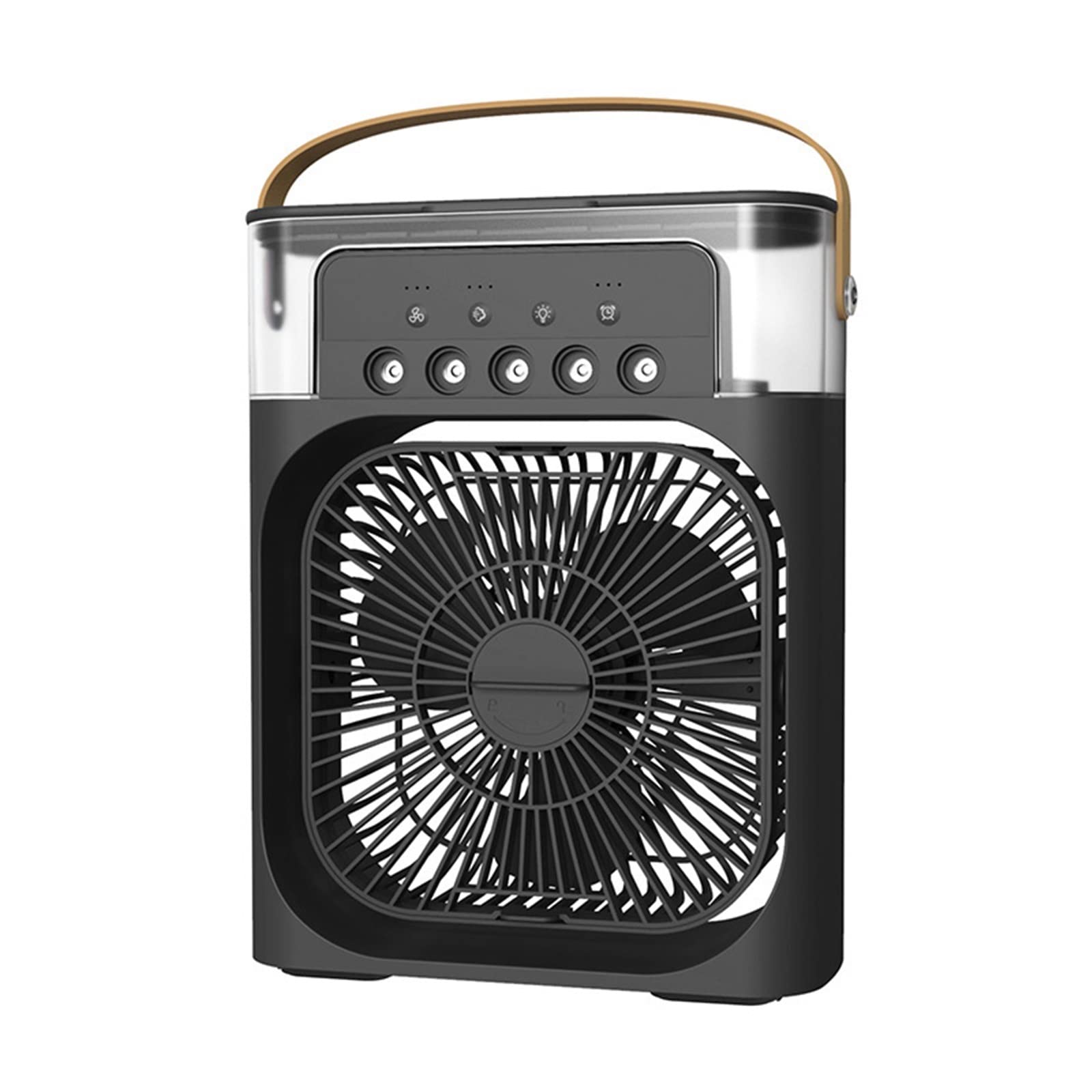 Portabl Air Conditioner Cooler Water Cooling Spray Fan USB Desktop Humidification Mini Wireless Airflow Comfort Refreshing Breeze(Black)