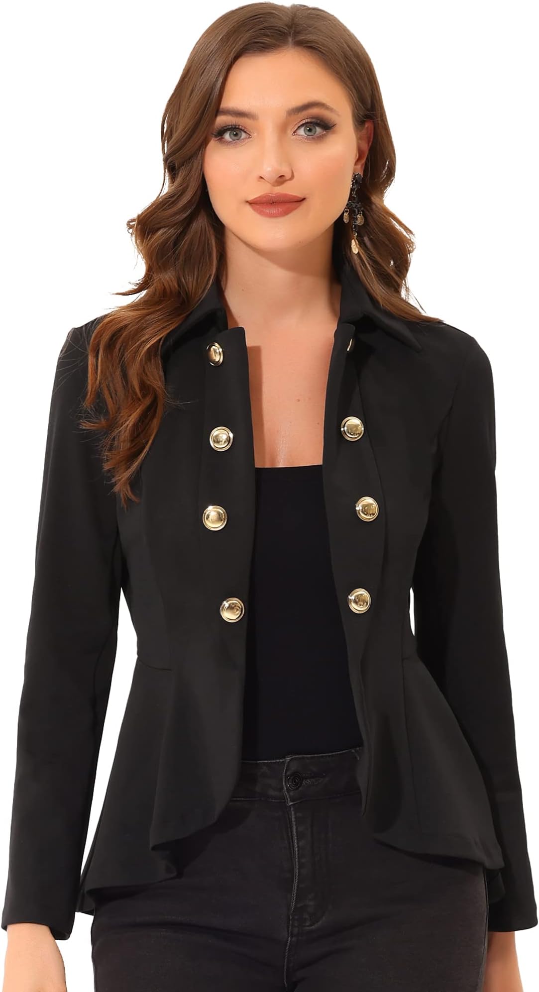 womens Work Peplum Blazer Casual