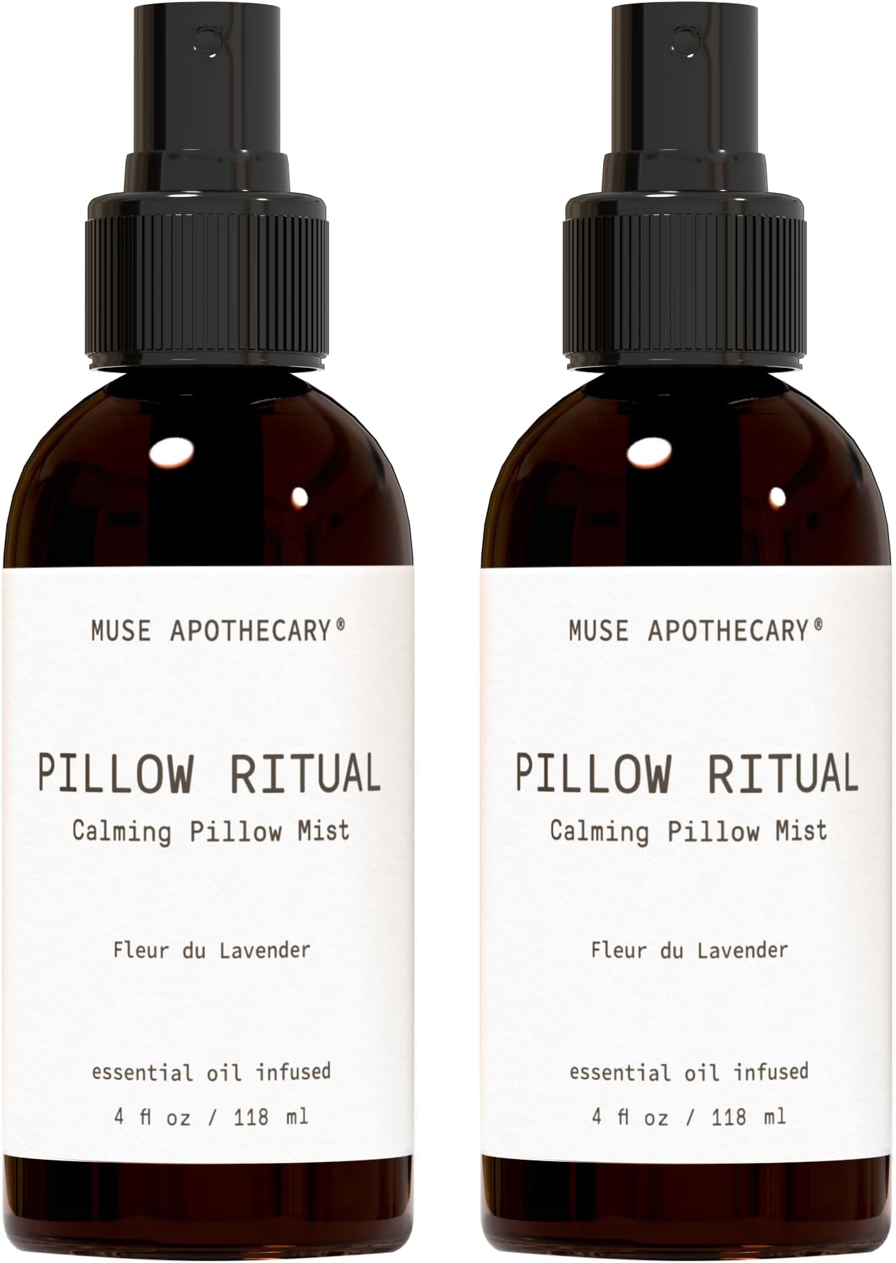 Muse Apothecary Pillow Ritual - Aromatic, Calming and Relaxing Pillow Mist, Linen and Fabric Spray - Infused with Natural Aromatherapy Essential Oils - 4 oz, Fleur du Lavender, 2 Pack