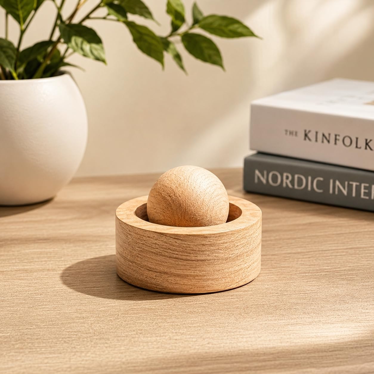 Wooden Essential Oil Diffuser Ball with Stand Waterless Aroma Diffuser for Home Room Freshener Diffuser Natural Wood Aromatherapy Suitable for Home and Car-image-39