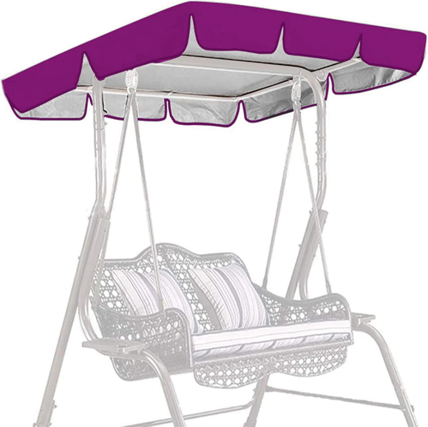 Swing Canopy Cover Replacement 76.6x49.1x5.9in, Garden Swing Seat Replacement Canopy, Double Swing Replacement Oxford Cloth Canopy, Outdoor Swing Cover Replacement