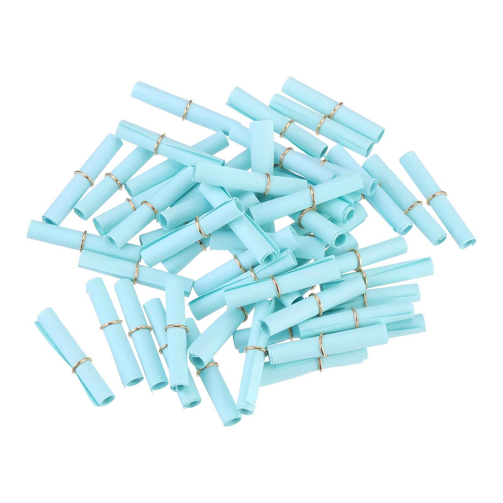 MECCANIXITY Mini Vintage Message Paper Scrolls, 100Pcs Valentine Message Paper, Lucky Wish Paper Roll for Party Birthday, Light Blue