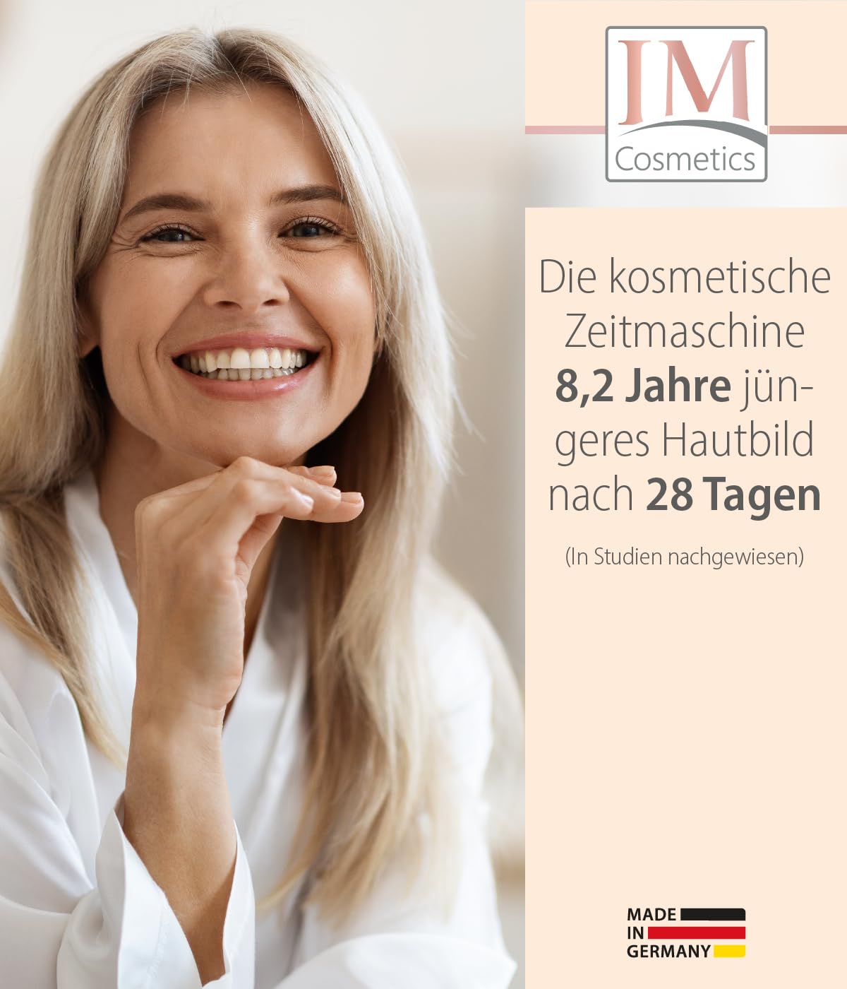 Genius IM Cosmetics NAD+ Elastin intensiv Gesichtspflege 3‑tlg. – Anti‑Aging Serum, Creme & Körperlotion – Anti Falten, straffend & glättend – für empfindliche Haut Geschenkset Dr. Michaela Fuchs
