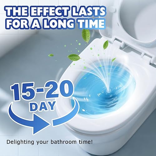 Miniatura 7 de Limpiador automático de inodoro, tabletas de limpieza de inodoro 2025, limpiador de tanque de larga duración para baño, práctico desodorante azul,