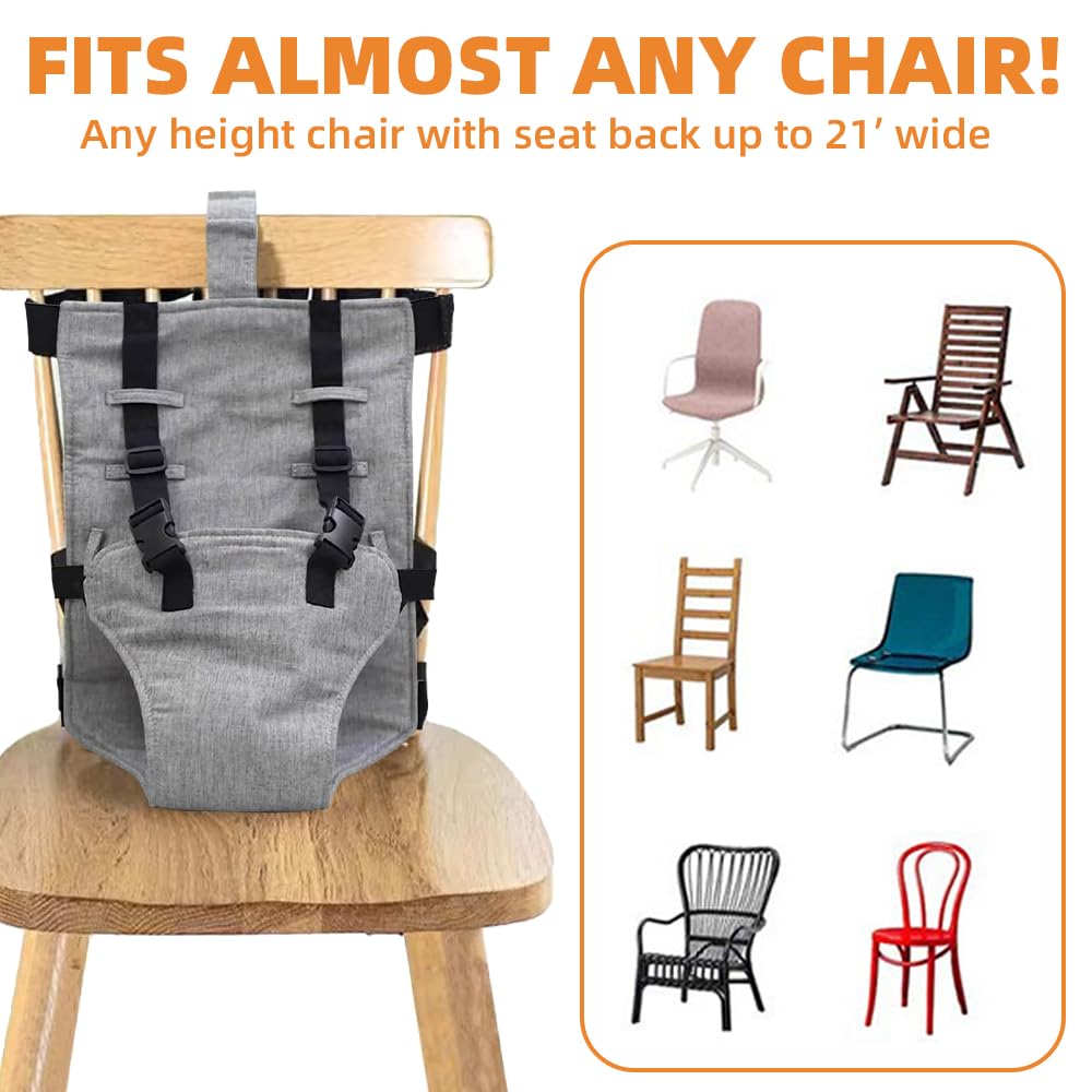 Harnais Chaise Haute Bébé, Ceinture de Sécurité Bébé Repas, Portable Voyage Lavable, Siège 6 Mois à 3 Ans