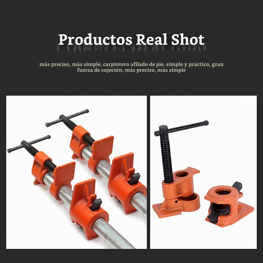 Abrazadera Tubo Carpintería, Abrazaderas para Carpinteros de 1/2", Abrazaderas de Tubo para Madera, Herramientas de Trabajo de Madera, Gabinete, Fijación de Tubería (2 uds)