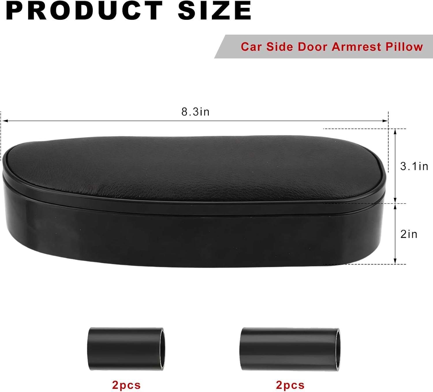 Car Armrest Support Cover, Adjustable Height Auto Side Door Left Elbow Pad with Storage Box, Comfortable Armrest Support Cushion to Relieve Driver Arm Fatigue, Car Accessories (Black)