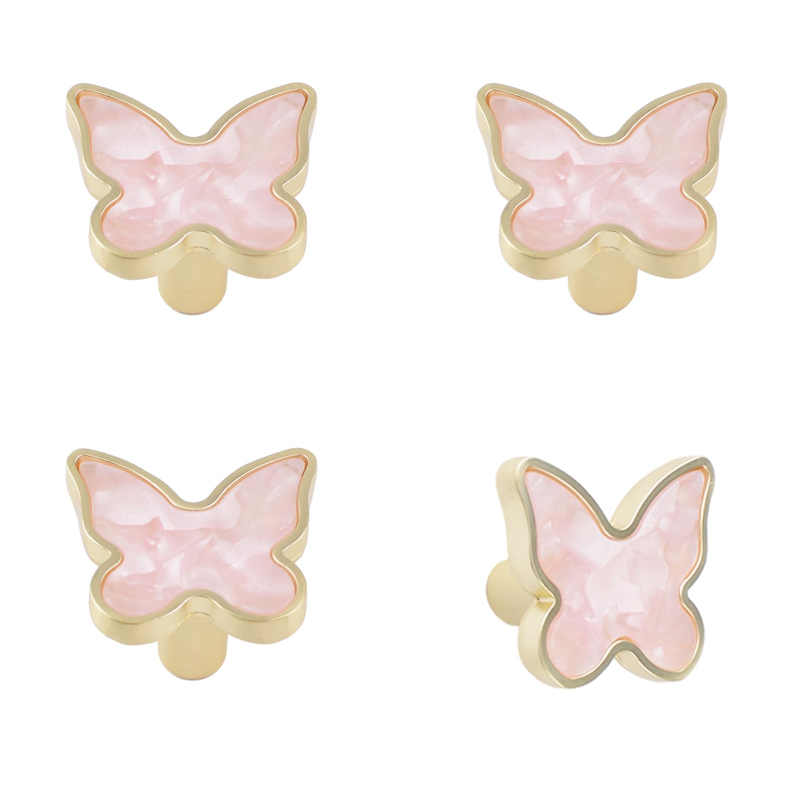 MOROBOR Decorative Butterfly Kitchen Cabinet Knobs, 4 Pack Creative Dresser Drawer Pulls Furniture Cupboard Door Pull Handles Single Hole Zinc Alloy Knobs Furniture Accessories — image 1