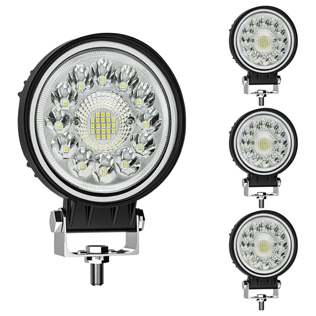 WINBANG 99W Led Light Pods, 4 Inch LED Work Lights, 12V 24V Square Spot Flood Combo Off-Road Driving Lights Fog Light Bar for Truck Pickup SUV ATV UTV Tractor (4 PCS