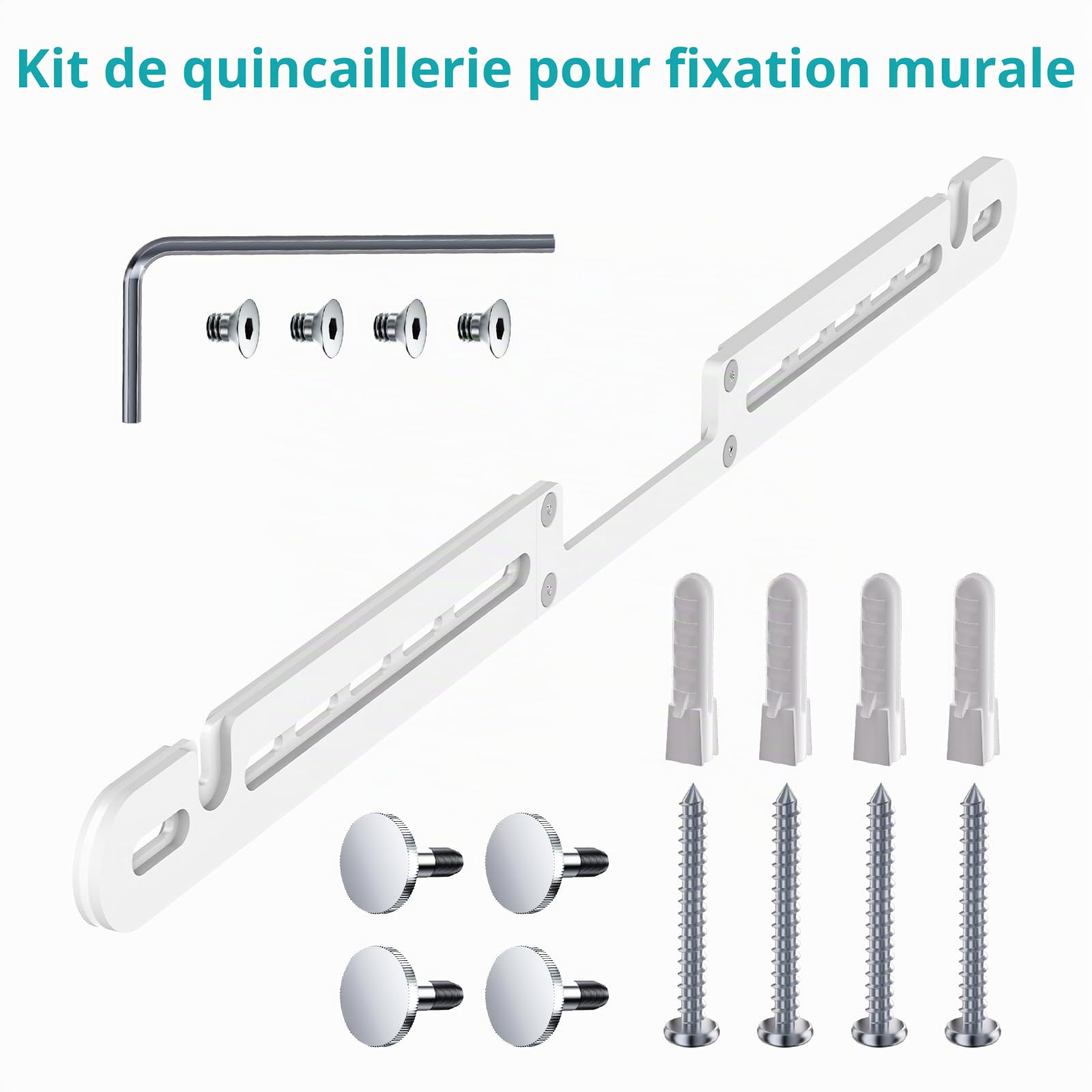 WALI Support mural pour barre de son, conçu pour Sonos Arc, support de barre de son à profil bas sous TV avec kit de matériel, facile à installer (SON003-W), blanc