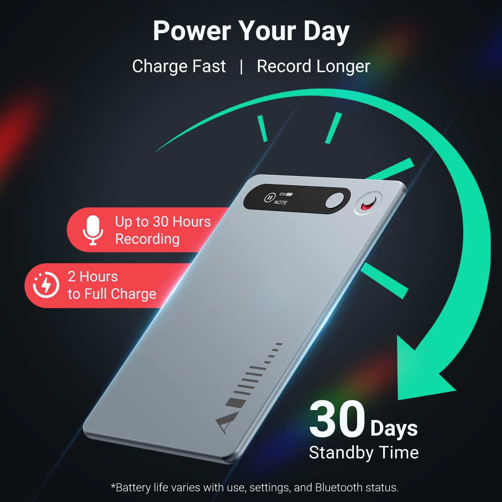 Registratore vocale con cancellazione del rumore AI, 64 GB di memoria, trascrizione e riepilogo, supporto 81 lingue, controllo tramite app, registratore audio per lezioni, riunioni, chiamate