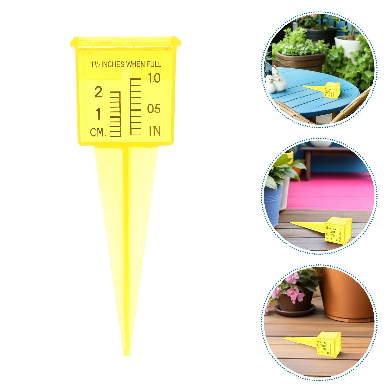 Veemoon 20 Pezzi Pluviometro da Giardino in Plastica Giallo Bocca Larga, Misuratore Preciso di Pioggia per Prato e Cortile, Leggero e Facile da Usare in Giardino e Patio