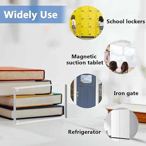 Miniatura 4 de Voittozege 24 marcos magnéticos acrílicos para nevera, 3.5 x 2.3 pulgadas, marcos de fotos para refrigerador, mini marco magnético de doble cara