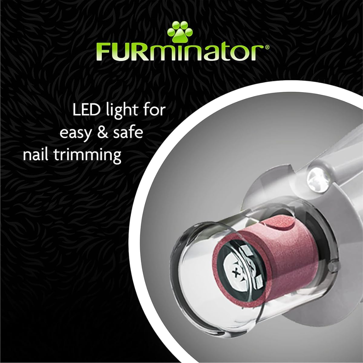 FURminator Levigatrice per unghie per Cani e Gatti - Levigatrice per unghie senza fili con luce LED e 2 impostazioni di velocità