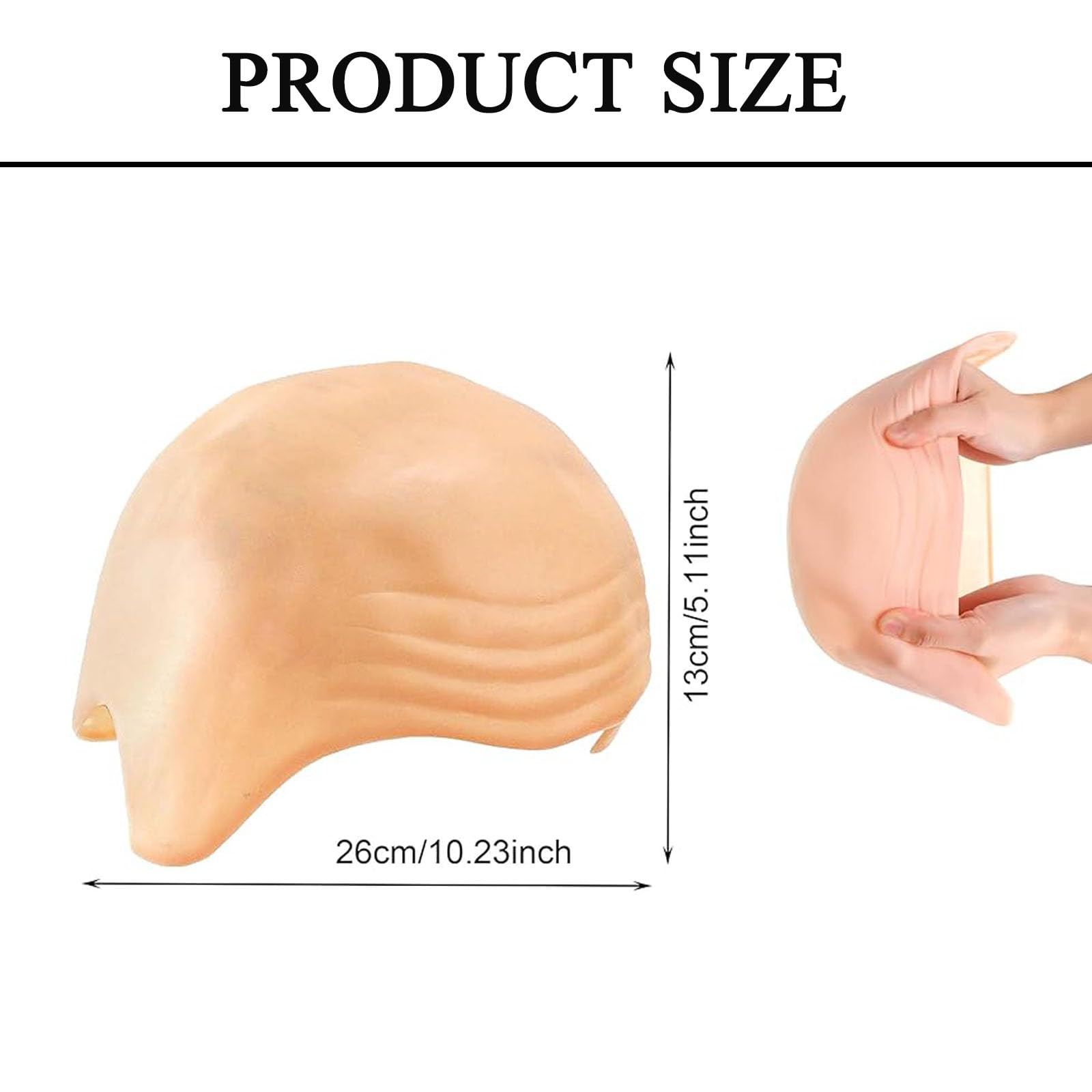 YREYBN Bald Cap, Latex Bald Cap, Adult, Skin Color, Unisex, Halloween, Costume Hat, 10 cm (width) x 10 cm (length) x 1 cm (height) - Image 2