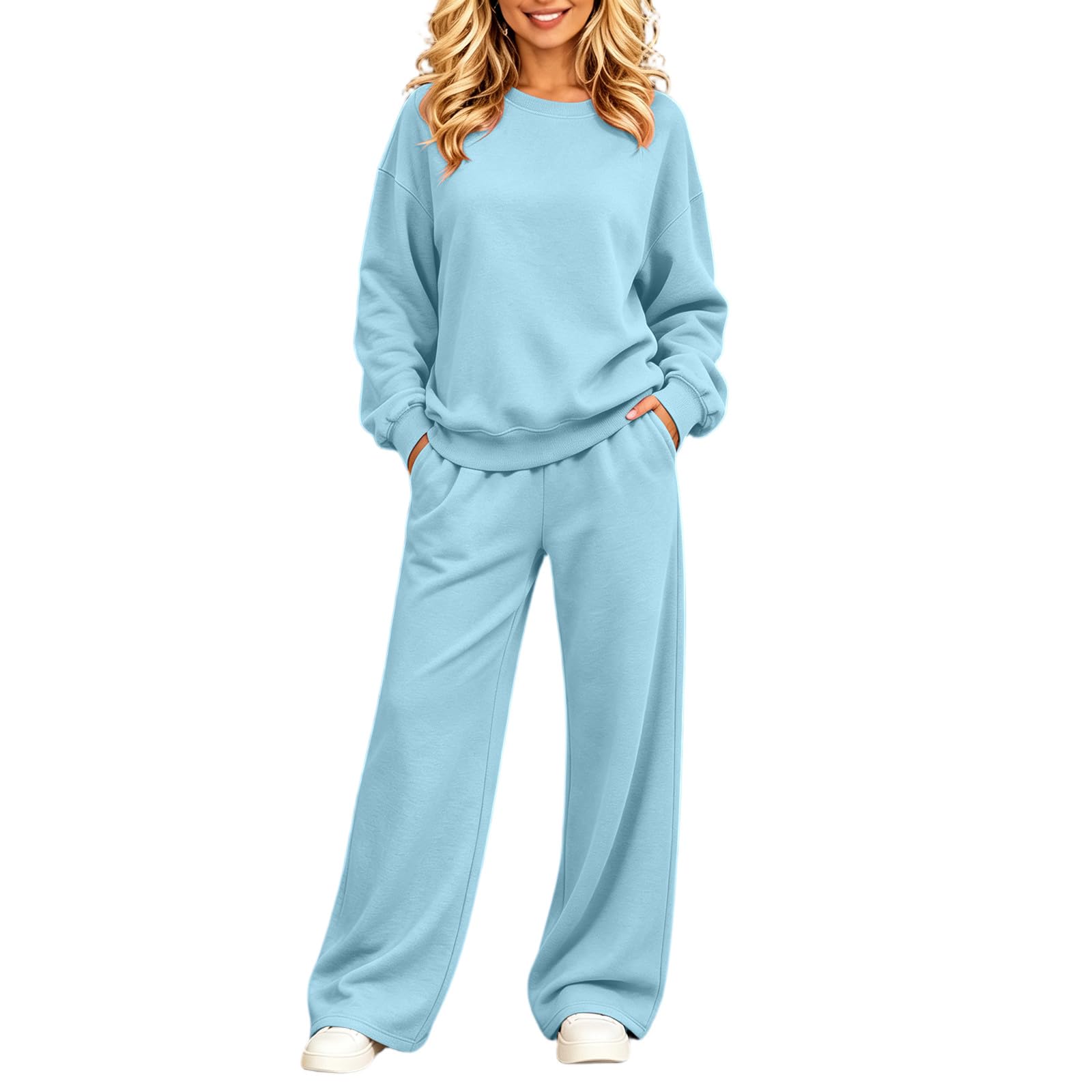 Women's Matching Sweatsuit Sets Crewneck Sweatshirt and Pants Set