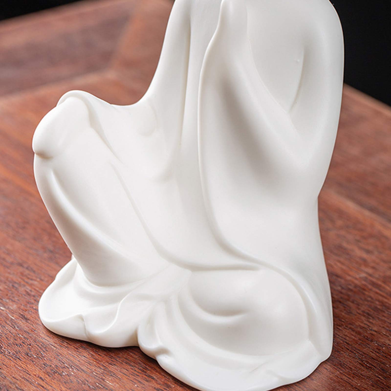 Set di Statuette di Statue di monaci in Ceramica Bianca Buddha Senza Fase Sculture Fatte a Mano per Soggiorno, Decorazioni per la casa, Regalo Creativo, Set