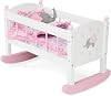 Emily Rose Wooden Baby Doll Crib Rocking Cradle with 4-PC Reversible Bedding Set | Pink Gray Doll Furniture | Fits 14”-19” Dolls | USA Brand | CPSIA & ASTM Certified | Gift for Girls Kids Ages 3