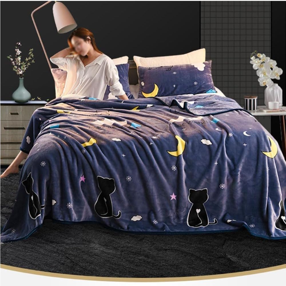 Manta de Lana para sofá, Manta Suave y cálida para sofá, Manta de Franela esponjosa para Dormitorio, sofá, Viaje, niños, Accesorios de Dormitorio (200 * 230cm,A)
