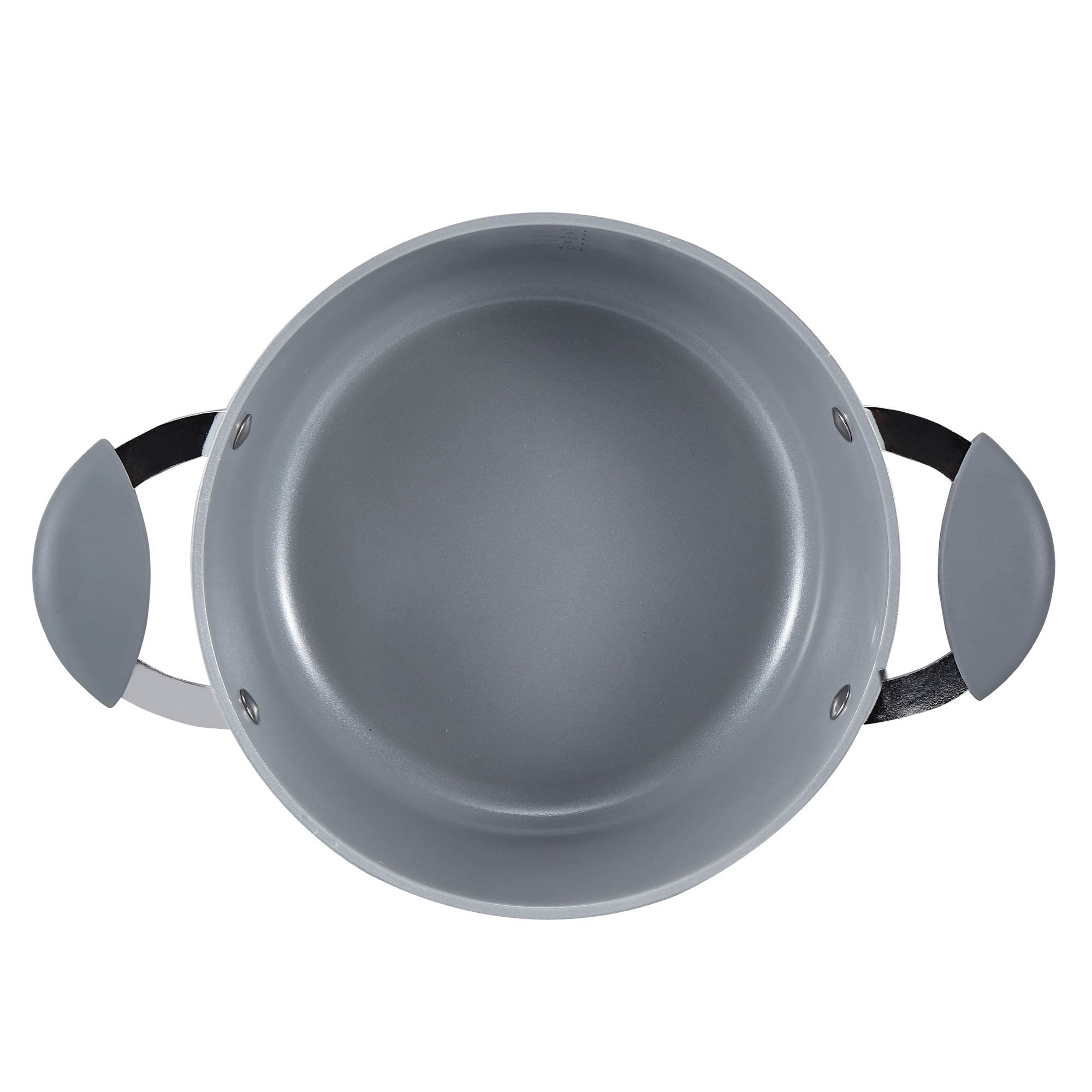 Fatto in Casa da Benedetta Casseruola Antiaderente (Ø 24 cm) in Alluminio 100% riciclabile con Coperchio in Vetro – Adatta anche per Induzione, Non contiene Metalli pesanti (Colore Grigio)