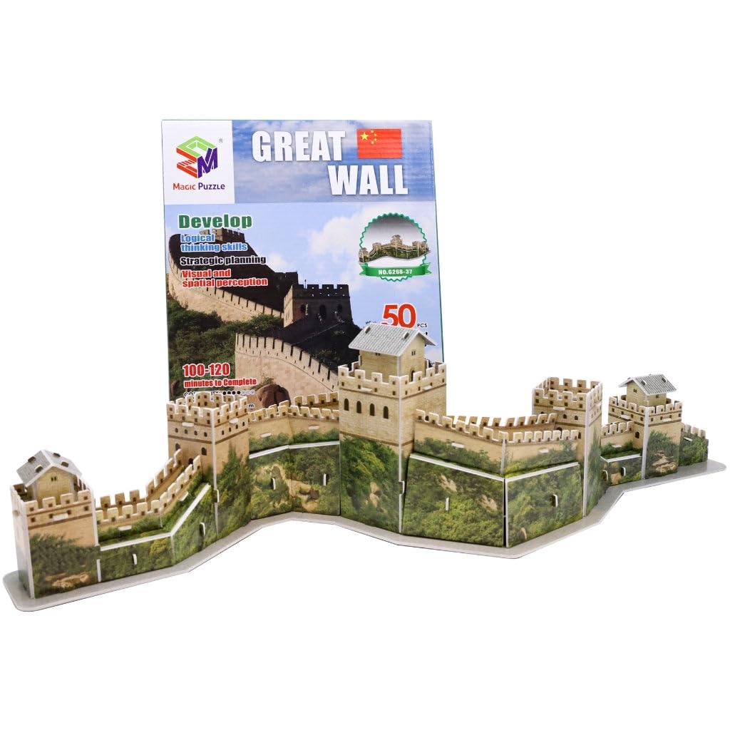 3D Puzzle Global Landmarks The Great Wall Grand Unique & Collectible Model Assembly Building Kit for Kids & Adults 50pcs