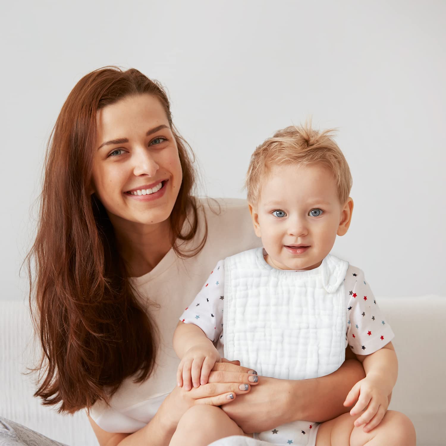 WATINC 10CS Bavoirs en coton absorbant pour bébé nouveau-né pour l'alimentation et la dentition - Bavoirs bandana pour garçons et filles - Bavoirs unisexes pour fête prénatale, cadeau d'anniversaire