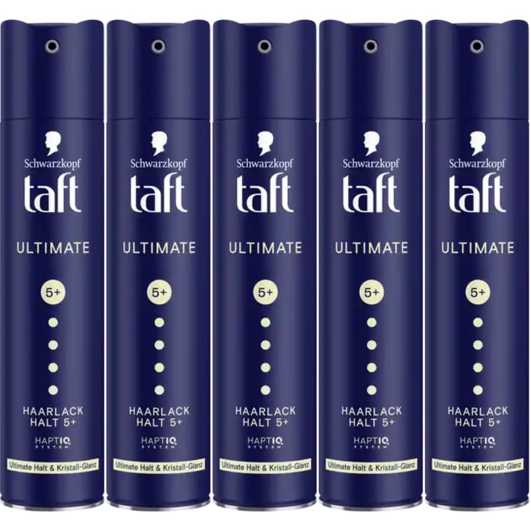 Haarspray Haarlack Ultimate Kristall Glanz Halt 5+ Spray Haarspray 250 Mililiter x 5 Stück
