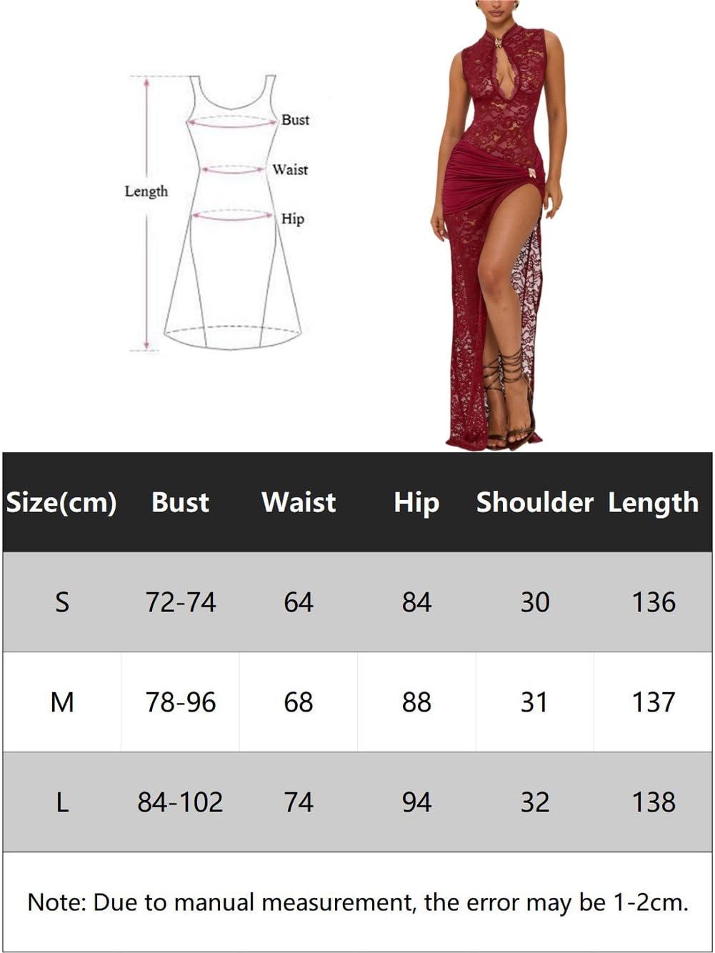 Vestido Largo Mujer Sexy Vestidos de Encaje Transparente Elegante Maxi Vestido sin Mangas con Abertura Alto Diseño Calado Vestidos Ajustado de Fiesta Cóctel Gala Bodas